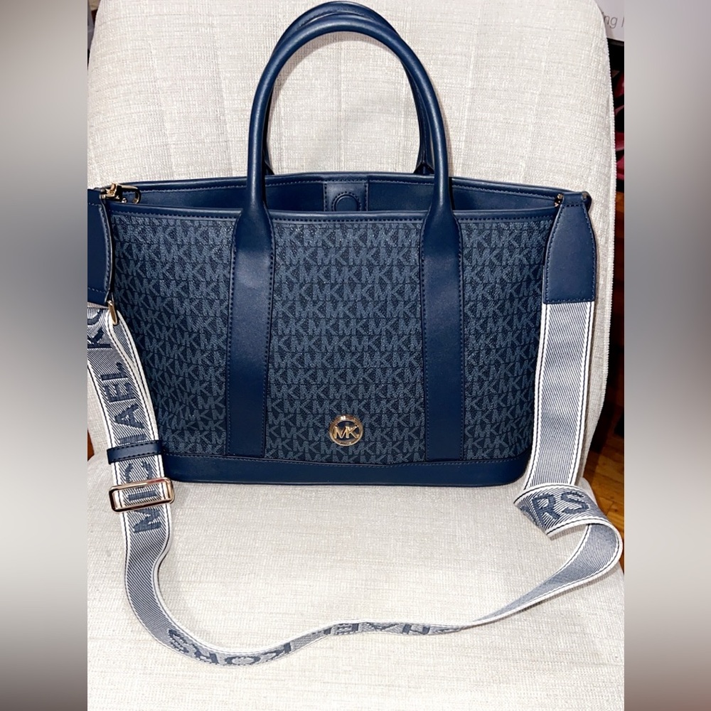 Michael Kors Blue and Navy Tote Bag